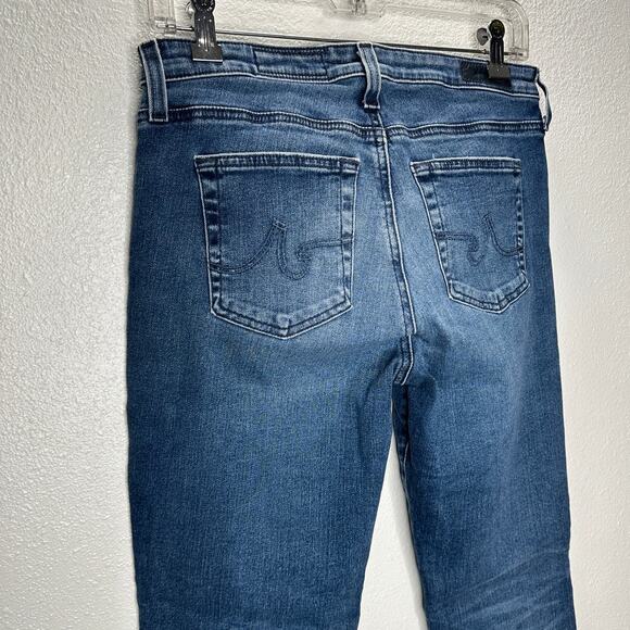 AG Medium Wash Whiskered Raw Hem Harper Essential Straight Leg Jeans 29R - Picture 6 of 12